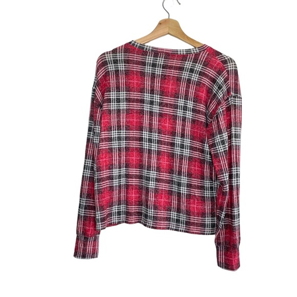 Christmas VS PINK red plaid pajamas with rose gold spell out logo size small - Picture 8 of 14